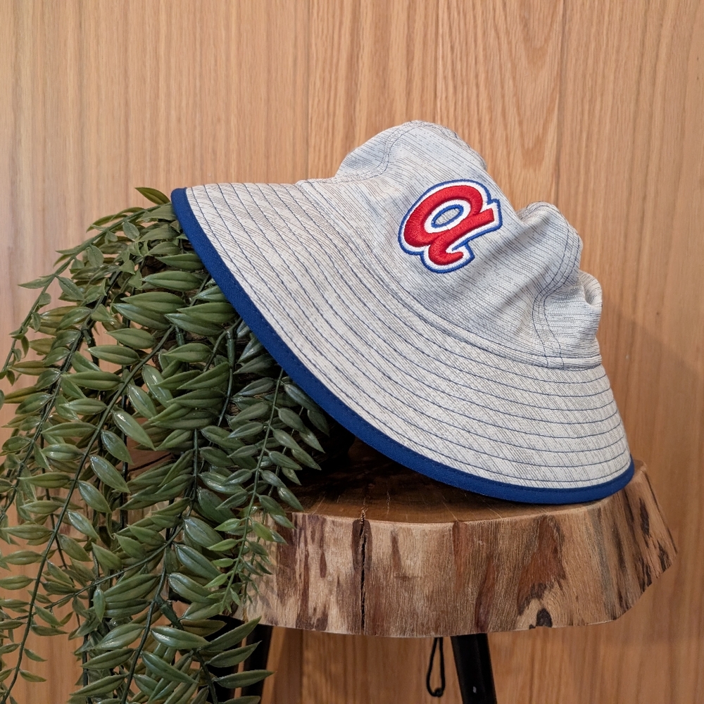 Gray Bucket Hat with Red Logo